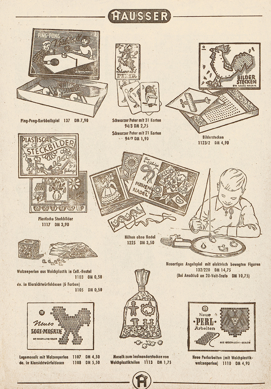 Hausser Spiele und Elastolin Figuren 1957