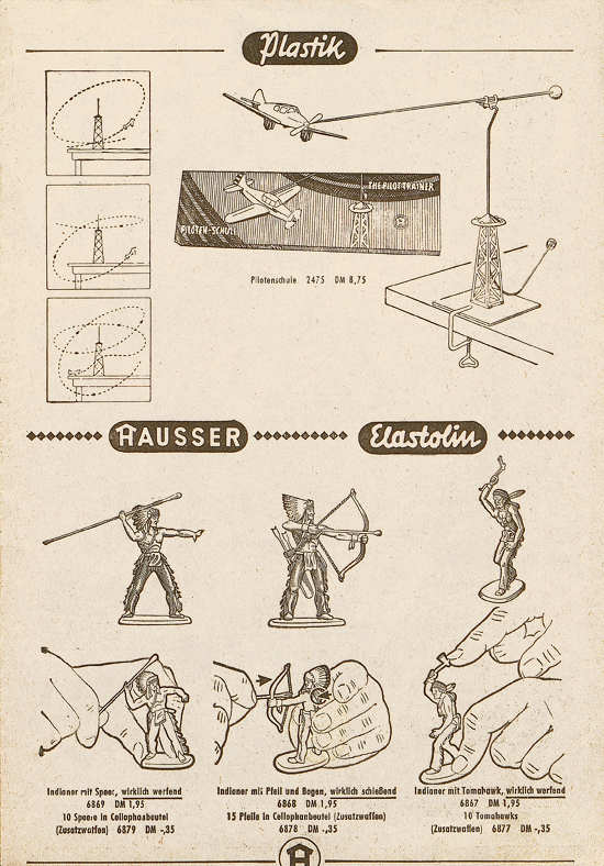Hausser Spiele und Elastolin Figuren 1957