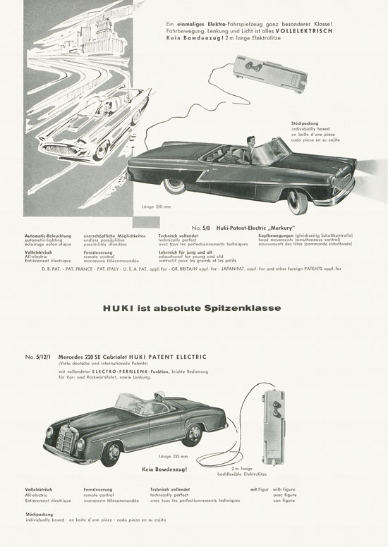 HUKI Patent-Blechspielwaren Prospekt 1964