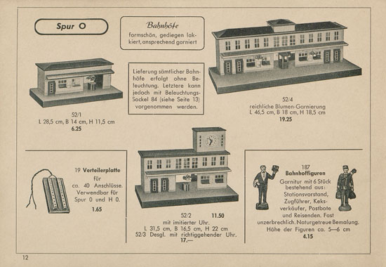 Kibri Katalog Modellbahn-Zubehör 1954