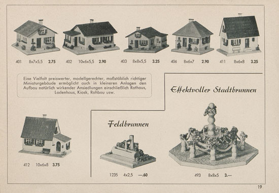 Kibri Katalog Modellbahn-Zubehör 1954