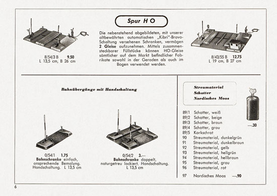 Kibri Katalog Eisenbahn-Zubehör 1957
