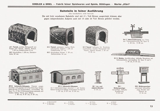 Kibri Spielwaren Katalog 1937