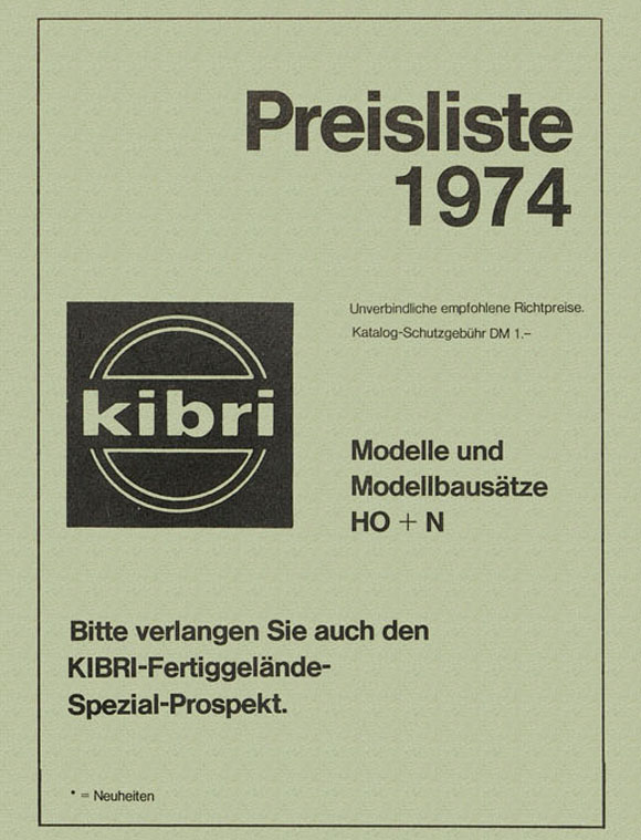 Kibri Preisliste 1974