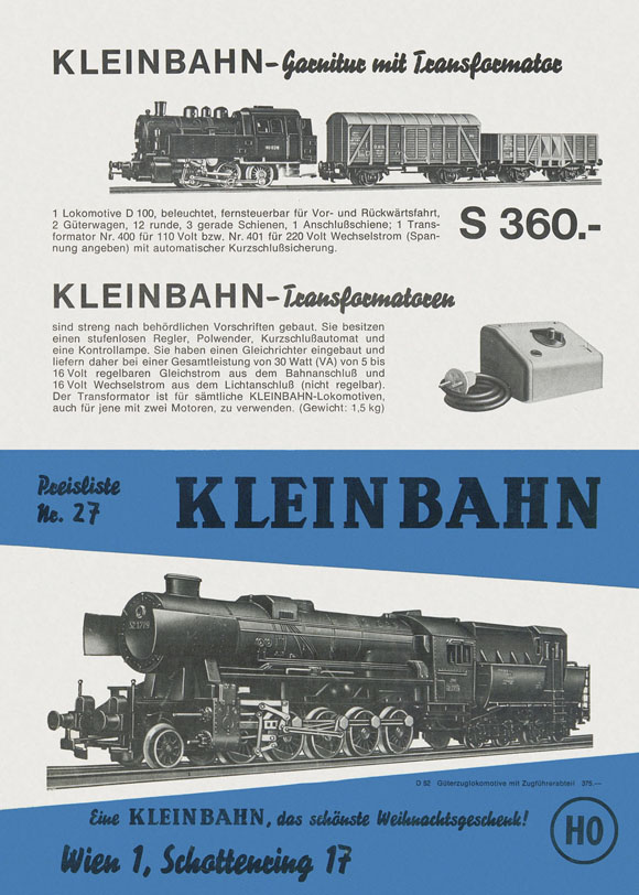 Kleinbahn Preisliste Nr. 27 1970