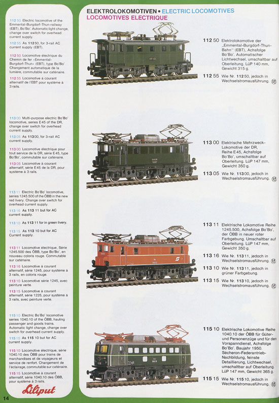 Liliput Modelleisenbahn Katalog 1979
