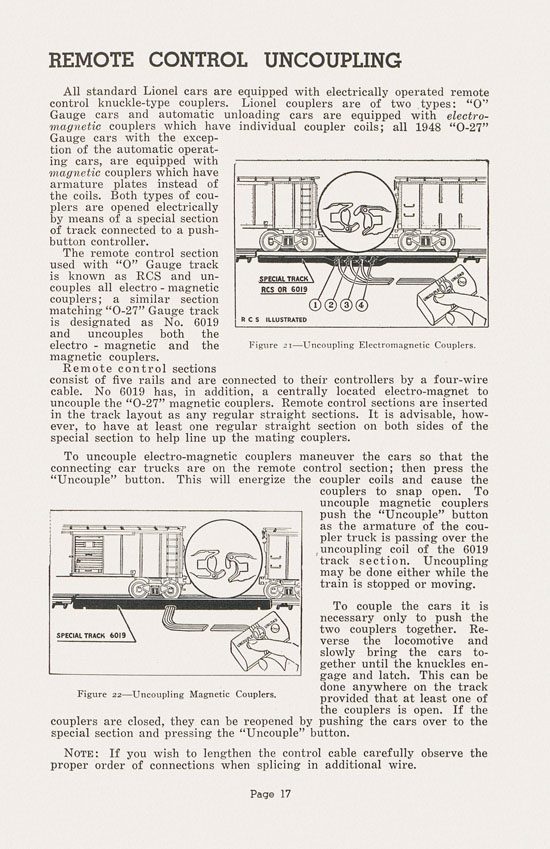 Lionel Instructions for Assembling and Operating 1948
