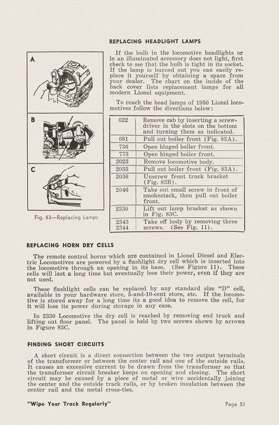 Lionel Instructions for Assembling and Operating 1951