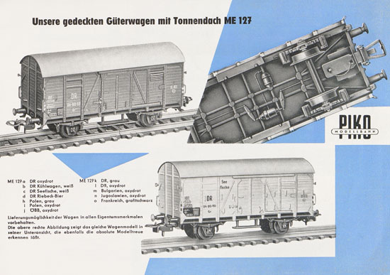 Piko-Modelleisenbahnwagen Katalog 1960