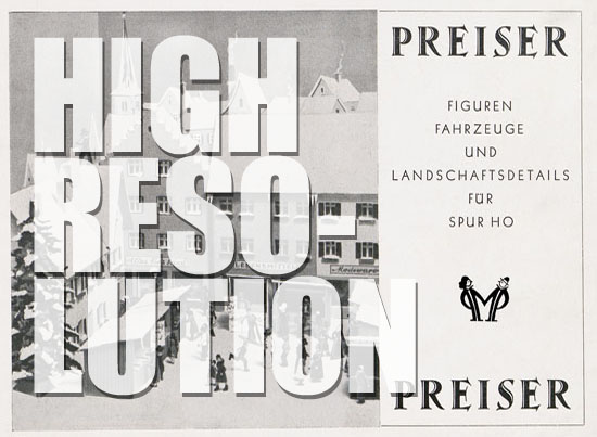 Preiser Katalog 1952, Preiser Figuren, Preiser H0