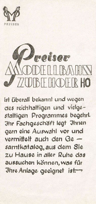 Preiser Faltblatt 1956