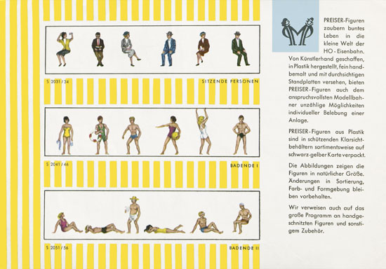 Preiser Katalog 1958, Preiser Figuren, Preiser H0