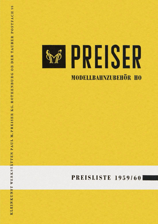 Preiser Modellbahnzubehör Preisliste 1959/60