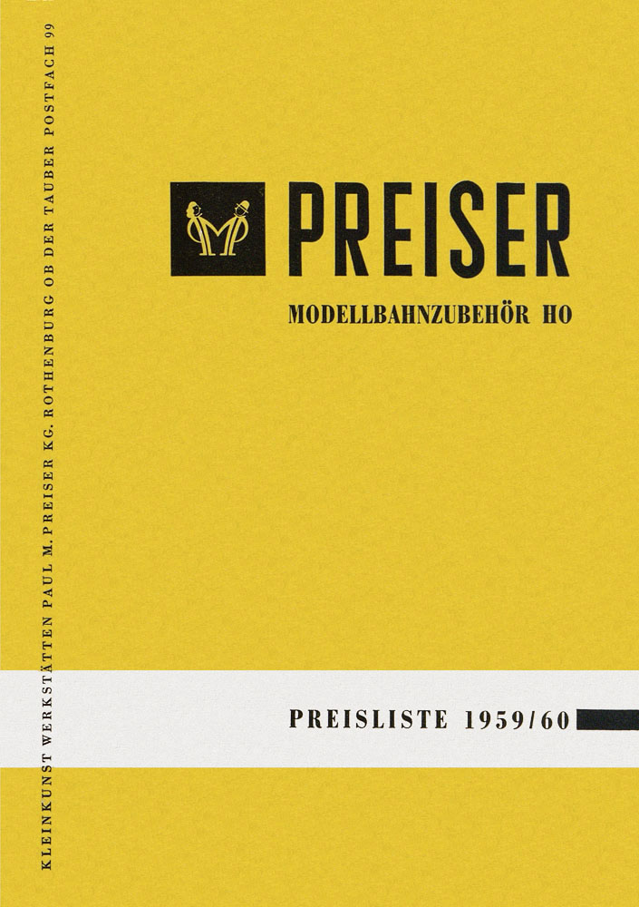Preiser Modellbahnzubehör Preisliste 1959/60