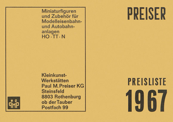 Preiser Preisliste 1967
