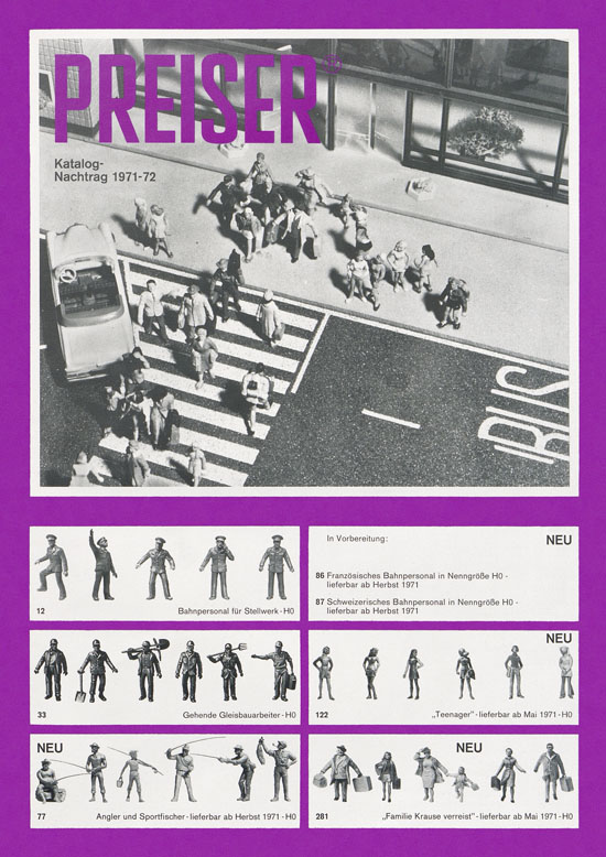 Preiser Katalog Nachtrag 1971-1972