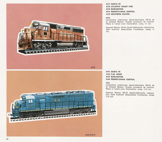 Rivarossi Katalog Spur N 1971-1972