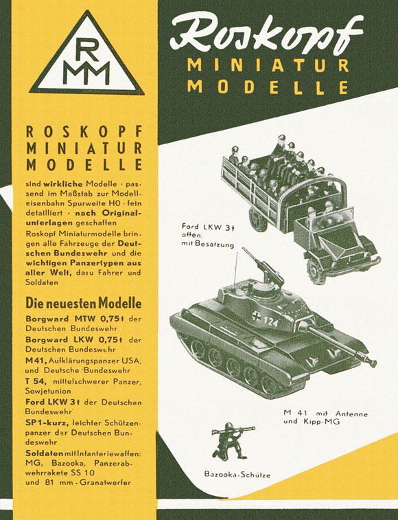 Roskopf Miniatur-Modelle Prospekt 1956