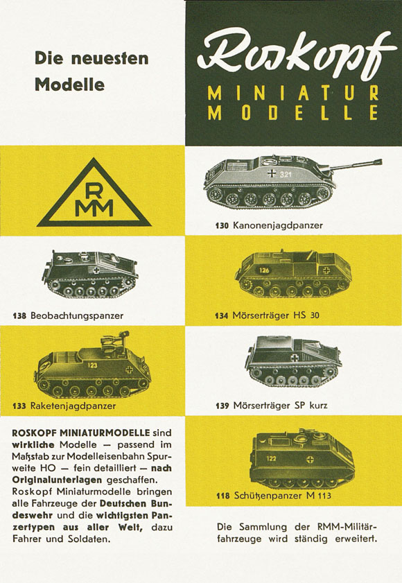 Roskopf Miniatur-Modelle Prospekt 1963