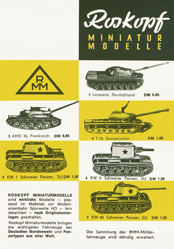 Roskopf Miniatur-Modelle Prospekt 1969