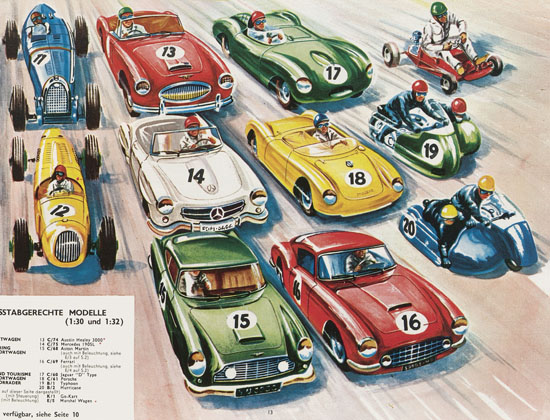 Scalextric Elektrisches Miniatur Autorennen Katalog 1964