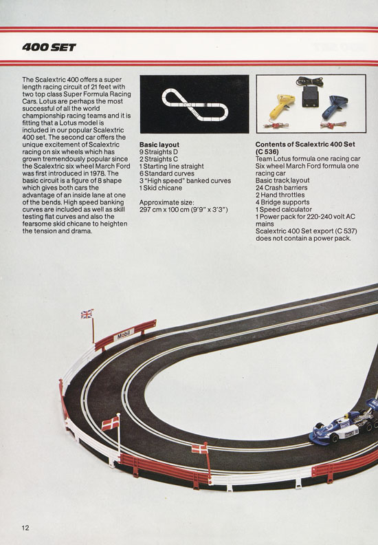 Scalextric Electric Motor Racing catalogue 1979