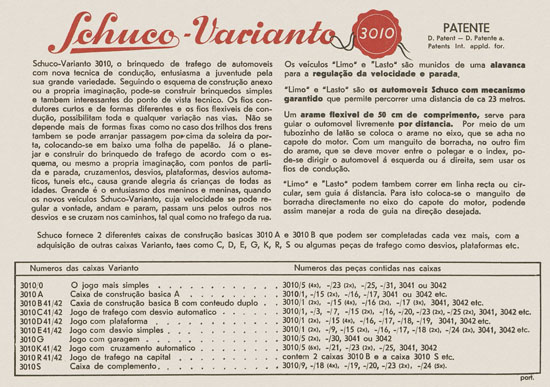 Schuco Varianto 3010 catalogo 1953