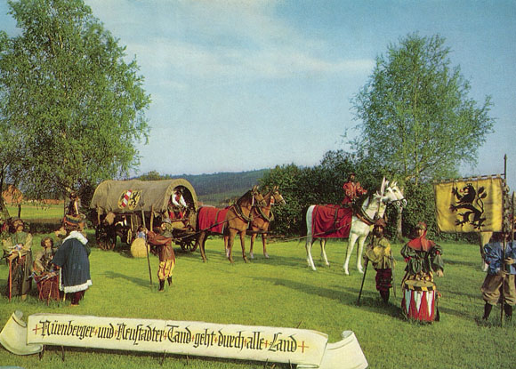 Steha-Märchenschau Postkarte Nuernberger Handelszug