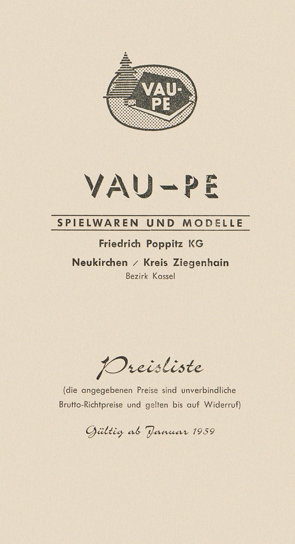 Vau-Pe Preisliste 1959