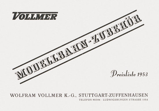 Vollmer Preisliste 1953