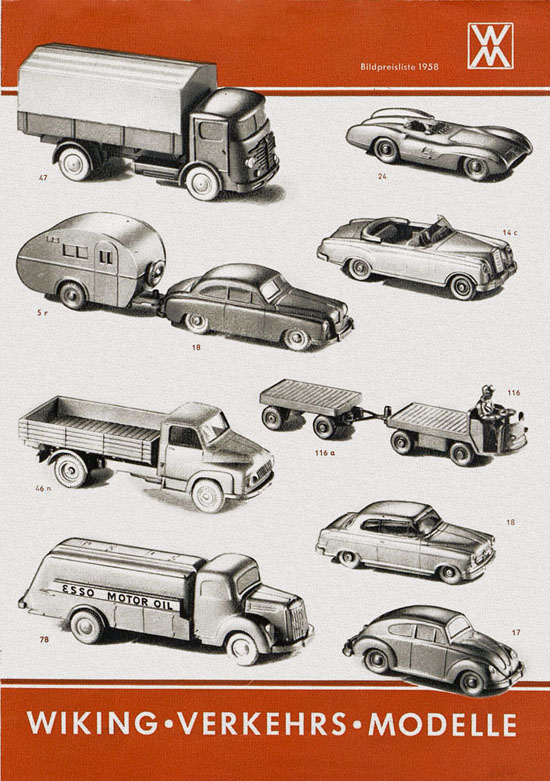Wiking Bildpreisliste 1958, Wiking Modellbau Katalog 1958