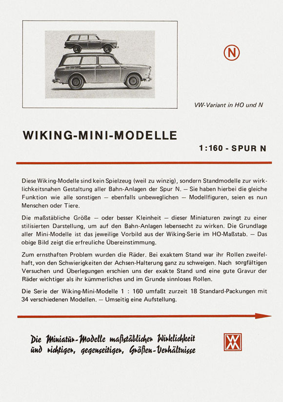 Wiking Mini-Modelle Spur N 1973