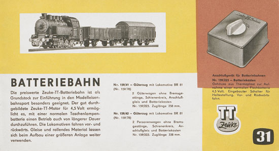 Zeuke-Bahnen Katalog 1961/1962