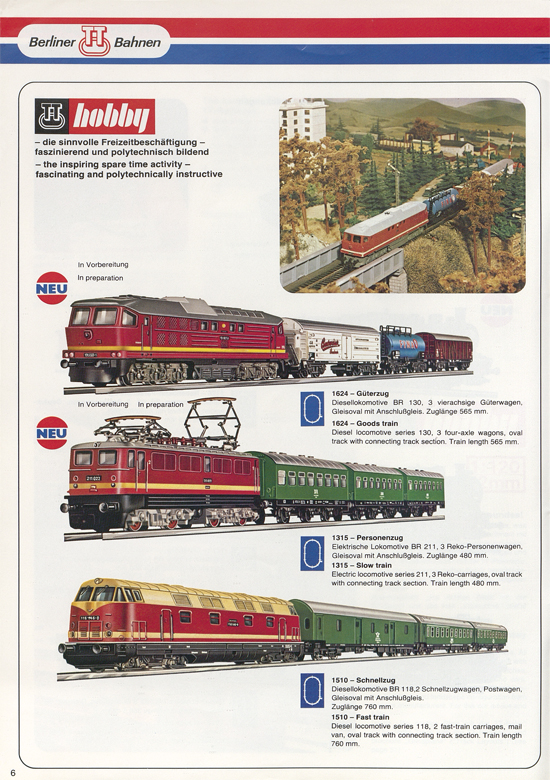 Berliner TT-Bahnen Katalog 1979