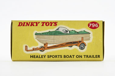 Dinky Toys 796 Healey Sports Boat on trailer OVP