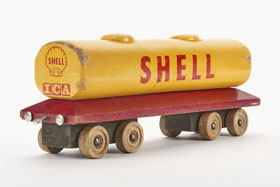 Lego Holzspielzeug Shell-Kesselwagen, wooden shell car