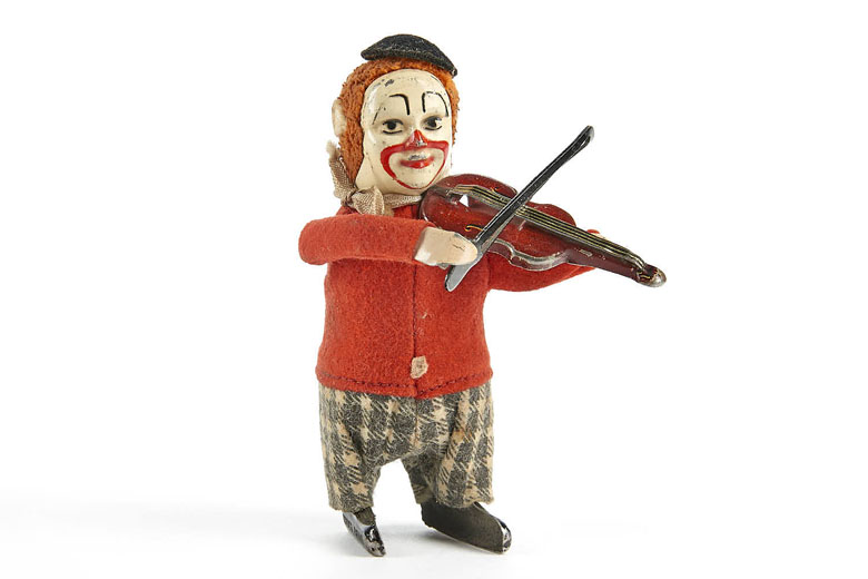 Schuco Tanzfigur Nr. 986/2 Clown mit Violine und Violinbogen