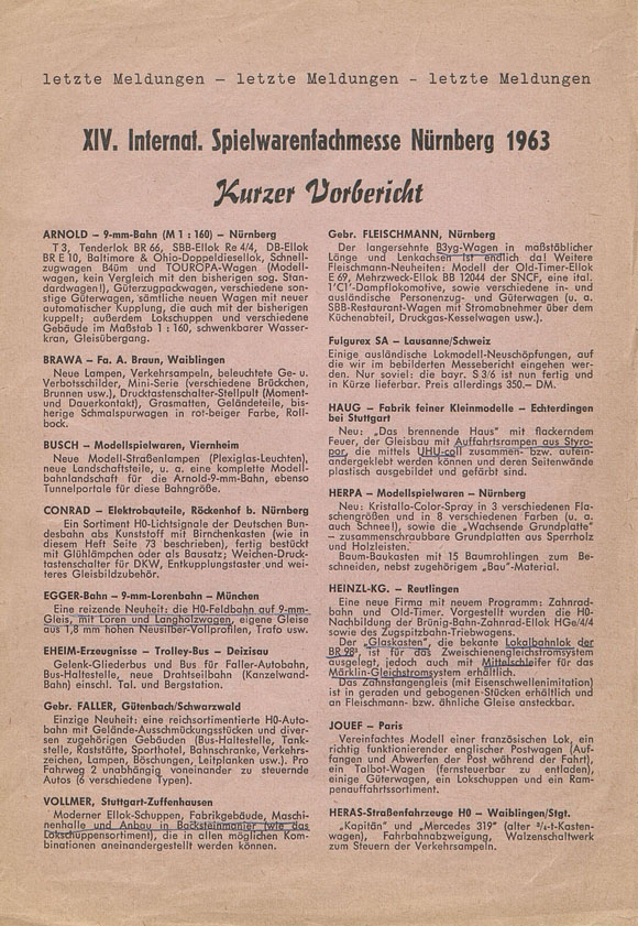 XIV. Internationale Spielwarenfachmesse Nürnberg 1963